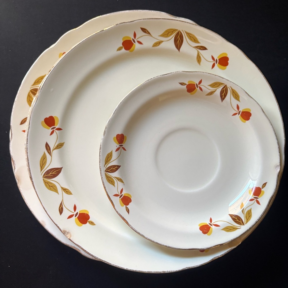 Set of 7 - Hall Mary Dunbar Jewel Tea Autumn Leaf Plates
